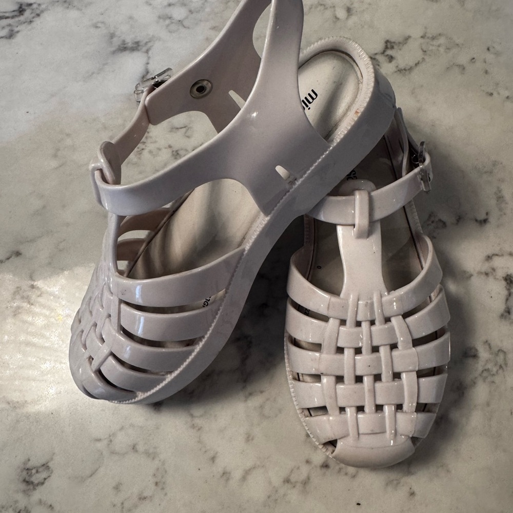 Mini Melissa Whire Jelly Fisherman Sandals size 1